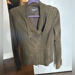 Vince faux leather green wrapped jacket